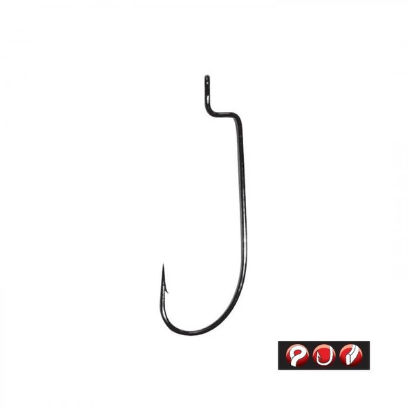 GAMAKATSU Worm 34 Siyah No:3/0 Olta İğnesi - Resim 2