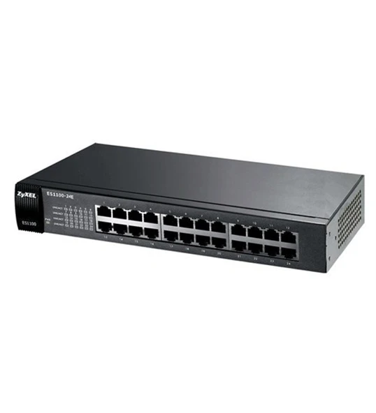 Zyxel ES1100-24E 24-Port 10/100Mbps Tak-Kullan Port-Önceliklendirme Destekli Yönetilemeyen Fast-Ethernet Switch ürün görseli 1