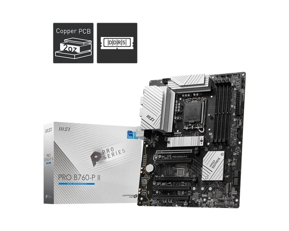 MSI PRO B760-P II DDR5 Intel B760 Soket 1700 DDR5 7000+(OC) ATX Anakart ürün görseli 1