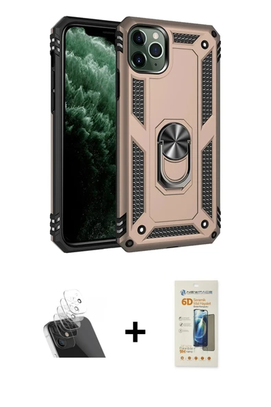 MARSİLYAN™- iPhone 11 Pro Max Kılıf Ahenk Klasik Koleksiyonu - Siyah 6D Mat Seramik Hayalet Nano Ekran Koruyucu + Kamera ürün görseli 1