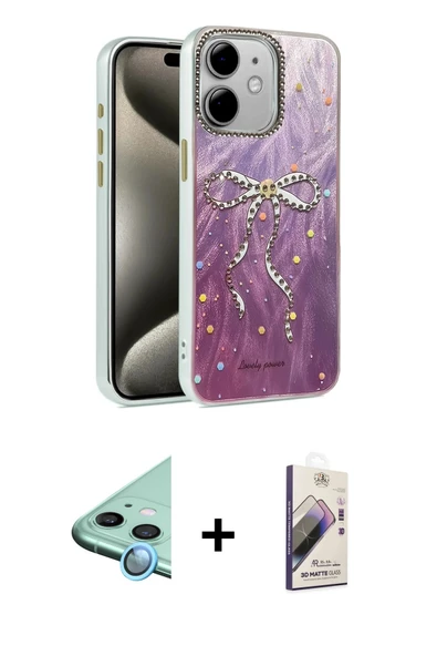 MARSİLYAN™- iPhone 11 Kılıf Zirve Modern Prime - Siyah Bilvis 3D Mat Cam Ekran Koruyucu + Raze Metal Kamera Lens - MI ürün görseli 1
