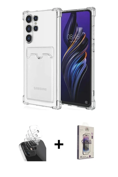 MARSİLYAN™- Galaxy S24 Ultra Kılıf Doruk Klasik Koleksiyonu - Siyah Bilvis 3D Cam Ekran Koruyucu + Kamera Lens Koruma Ca ürün görseli 1