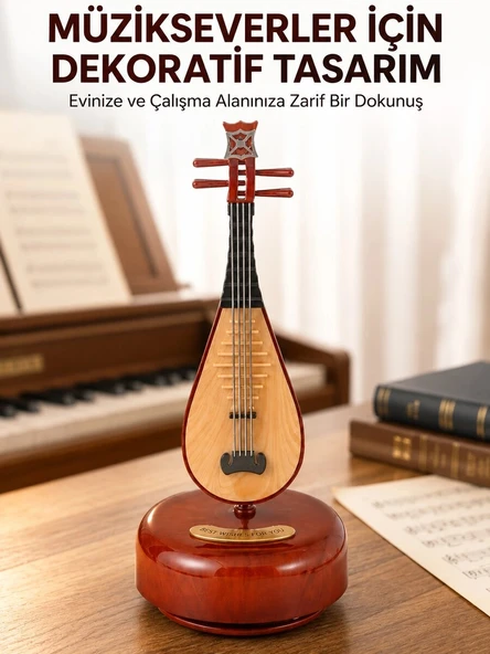 Klasik Ud Figürlü Melodili Müzik Kutusu Şık Hediyelik ürün görseli 1