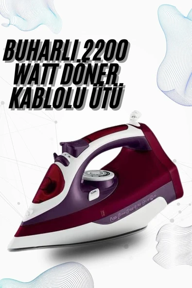 Nevamel® Buharlı Kablolu Ütü 2200 Watt Kireçlenme Önleyici Şok Buharlı ürün görseli 1