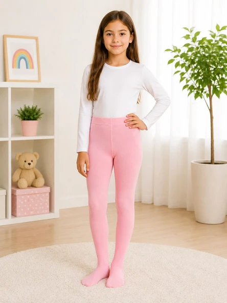 Kız Çocuk Pembe Külotlu Çorap ürün görseli 1
