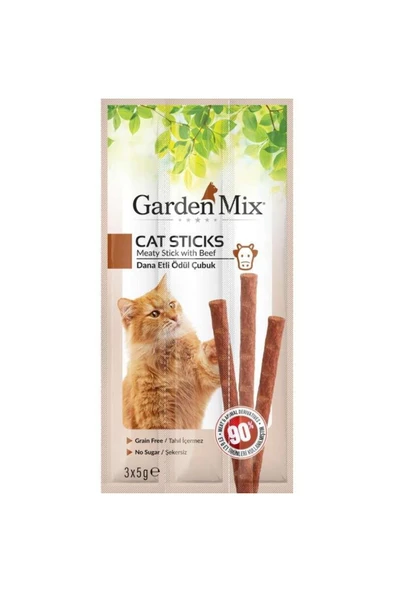 GARDEN MİX DANA ETLİ KEDİ STİCK ÖDÜL 3*5GR ürün görseli 1