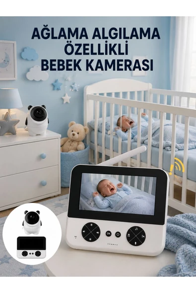 Gece Görüşlü Güvenli Bebek Monitörü 720P HD Görüntü Yeni Nesil ürün görseli 1