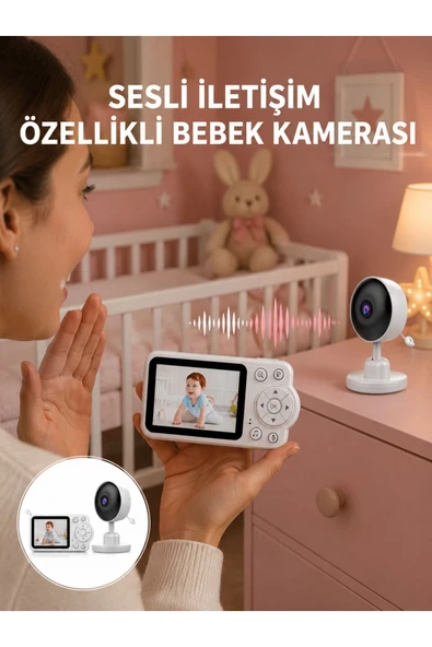 2.8 İnç Ekranlı Bebek Kamerası Gece Görüşlü ve Sesli İletişim Yeni Nesil ürün görseli 1