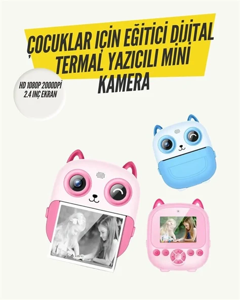 2.4” Ekranlı Mini Kamera – 1080p Kayıt + Mürekkepsiz Yazdırma ürün görseli 1