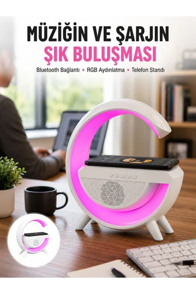 Yeni Nesil Bluetooth Hoparlör Speaker 5.0 Taşınabilir G Şeklinde Powerbankli Yeni Nesil ürün görseli 1