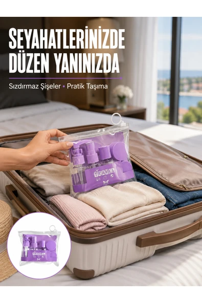 5 Parça Seyahat Kişisel Bakım Seti Şişe Sprey Krem Kutulu Yeni Nesil ürün görseli 1
