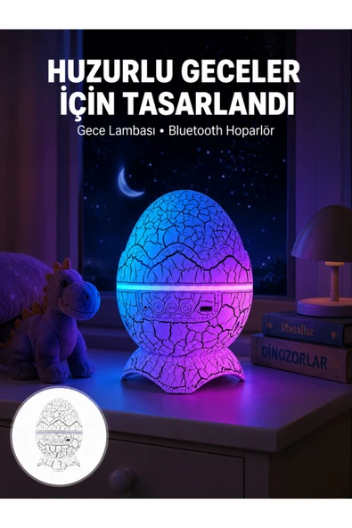 Bluetooth Hoparlör Özellikli 7 Renkli Gece Aydınlatması Yeni Nesil ürün görseli 1