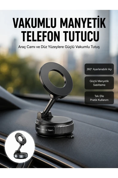 360 Derece Ayarlanabilir Manyetik Araç Telefon Standı Yeni Nesil ürün görseli 1