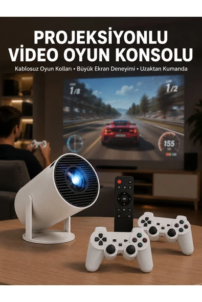 Film Dizi ve Oyun İçin Taşınabilir Kablosuz Mini Projeksiyon Yeni Nesil ürün görseli 1
