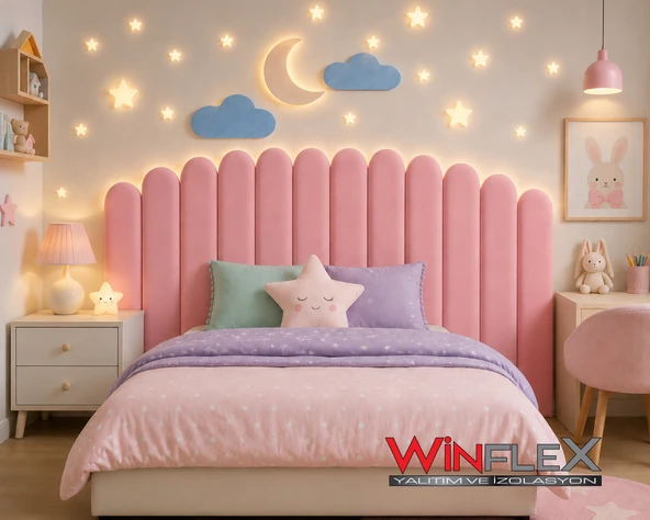 WİNFLEX YATAK  BAŞLIK  AY VE BULUT SET DEKORASYON PANEL - 180CM ürün görseli 1