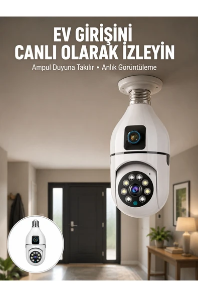 1080P WiFi Ampul Güvenlik Kamerası  Gece Görüş  Uzaktan Erişim Yeni Nesil ürün görseli 1