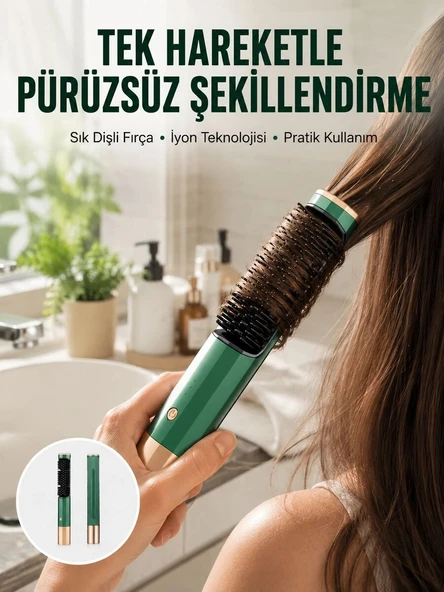 Düzleştirici Fırça Saç Düzleştirici Arada Fön Tarak Taşınabilir Yeni Nesil ürün görseli 1