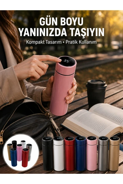 LED Sıcaklık Ölçerli 250 ml Yalıtımlı Termos Şişe Yeni Nesil ürün görseli 1
