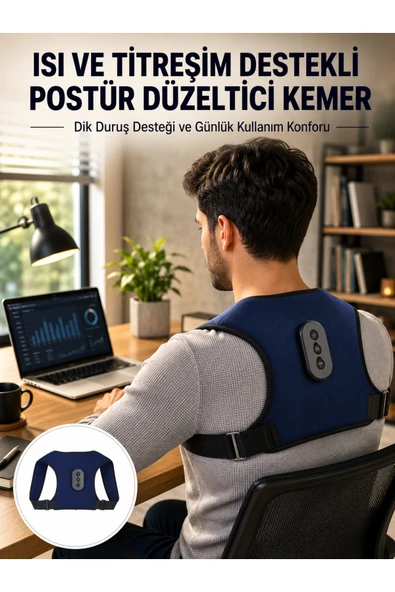 Postür Düzeltici Masaj Kemeri Titreşim Isıtma ve Destek Sistemi Yeni Nesil ürün görseli 1