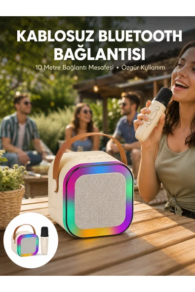 Karaoke Mikrofon Hoparlör Seti 6 Saat Kullanım Süresi Yeni Nesil ürün görseli 1