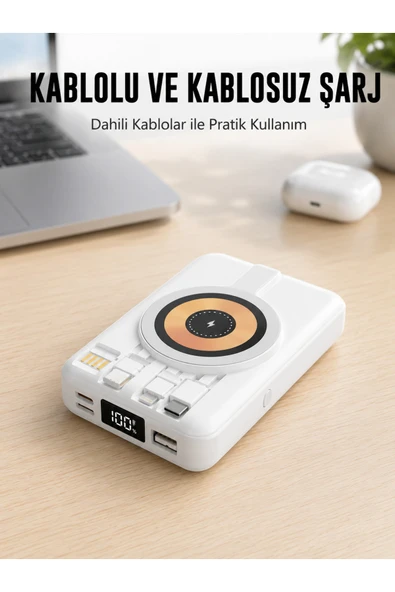 MagSafe Uyumlu Kablosuz Powerbank Hızlı Şarj Özellikli Yeni Nesil ürün görseli 1