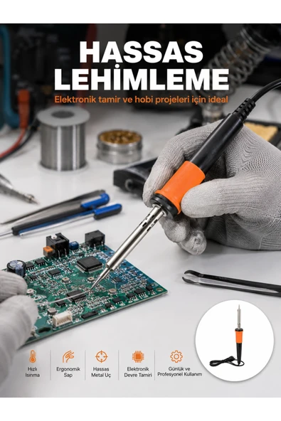 Güvenli Kullanım Sağlayan Isı Yalıtımlı Lehimleme Kalemi ürün görseli 1