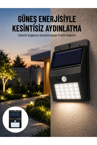 Solar Dekoratif Lambası Sensörlü Led Işık Bahçe Aydınlatma Yeni Nesil ürün görseli 1
