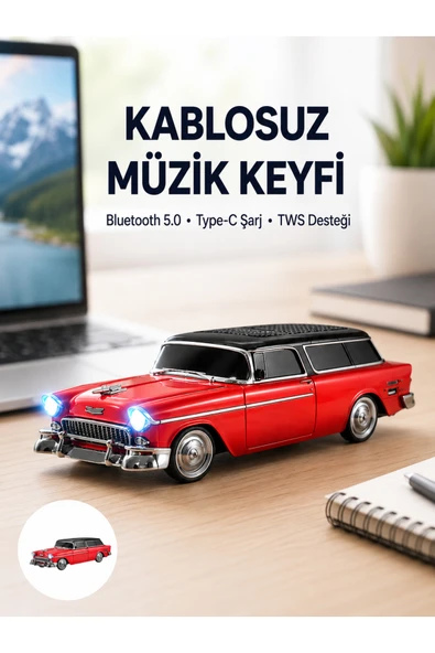 Vintage Tasarımlı LED Işıklı Bluetooth Hoparlör 10W ürün görseli 1