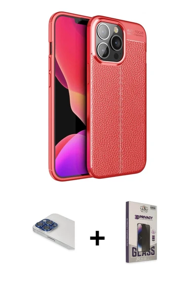 MARSİLYAN™- iPhone 13 Pro Max Kılıf Doruk Klasik Özel Seri - Siyah Bilvis Hayalet Cam Ekran Koruyucu + Pers Alüminyum Ka ürün görseli 1