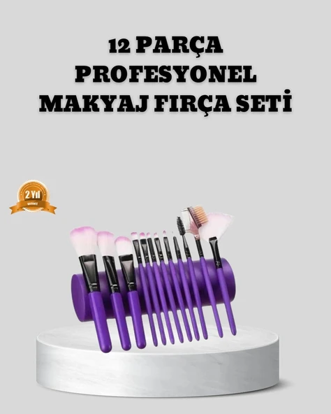 12 Parça Makyaj Fırça Seti – Profesyonel ve Günlük Kullanıma Uygun ürün görseli 1
