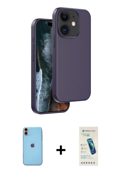 MARSİLYAN™- iPhone 11 Kılıf Kıvılcım Çizgi Serisi - Şeffaf Pasifik Cam Ekran Koruyucu + Neon Fosforlu Kamera Lens - TU ürün görseli 1