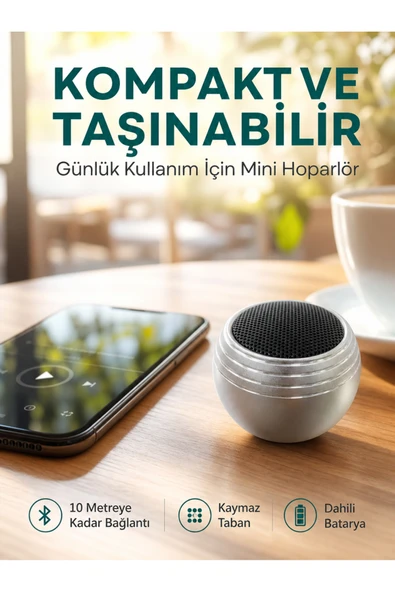 Kablosuz Mini Hoparlör Şarjlı TWS Destekli Kompakt Ses Sistemi Yeni Nesil ürün görseli 1