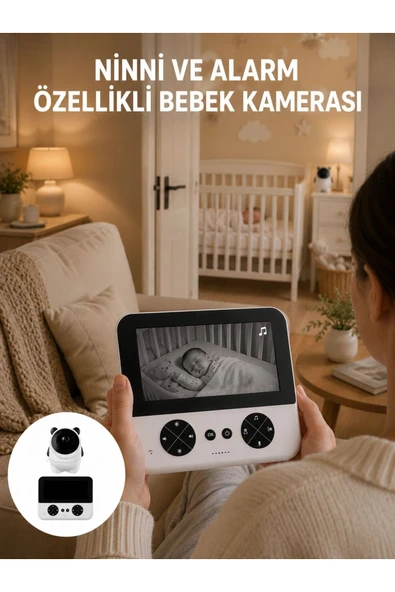 Uzaktan Kontrollü HD Bebek Kamerası Zoom ve Sıcaklık Sensörlü Yeni Nesil ürün görseli 1