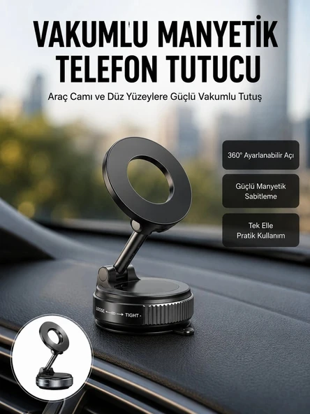 360 Derece Ayarlanabilir Manyetik Araç Telefon Standı Yeni Nesil ürün görseli 1