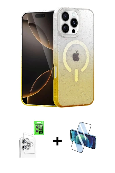 MARSİLYAN™- iPhone 16 Pro Kılıf Eksen Minimal Özel Seri - Siyah 3D Antistatik Cam Ekran Koruyucu + Raze Metal Kamera Len ürün görseli 1