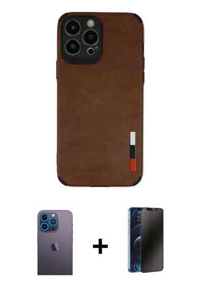 MARSİLYAN™- iPhone 13 Pro Max Kılıf Doruk Asil Koleksiyonu - Siyah 3D Antistatik Hayalet Cam Ekran Koruyucu + Neon Fosfo ürün görseli 1