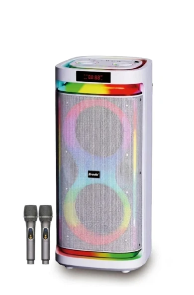 BTS-2407 75W Çift Mikrofonlu RGB İşikli Taşinabilir TWS Kablosuz Parti Hopörlör ürün görseli 1