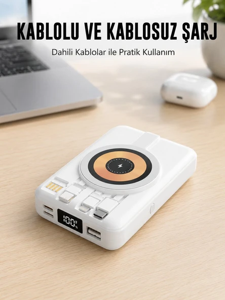 MagSafe Uyumlu Kablosuz Powerbank Hızlı Şarj Özellikli Yeni Nesil ürün görseli 1
