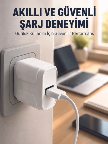Pratik ve Kompakt Tasarımlı 12W USB Telefon Şarj Adaptörü ürün görseli 1