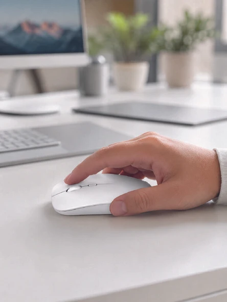 Bluetooth Kablosuz Wireless Mouse Şarjlı Sessiz Ergonomik 5000 DPI Fare - Resim 2