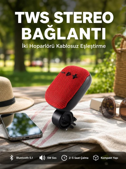 5W Kablosuz Bluetooth Hoparlör Güçlü Bas ve FM Radyo ürün görseli 1
