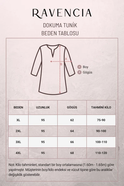 Zigzag Cizgi Desenli Kadın Dokuma Tunik - Resim 5
