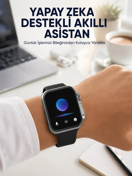 Modern Tasarımlı Akıllı Saat Uzun Pil Süresi ve Net Ekran Yeni Nesil ürün görseli 1