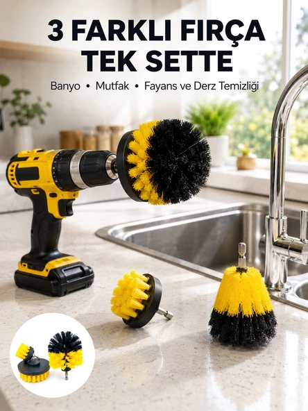 Banyo, Mutfak, Jant ve Fayans Temizliği İçin Uygun Matkap Başlığı ürün görseli 1