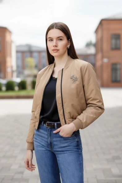 Kadın Premium Bomber Ceket - Resim 2