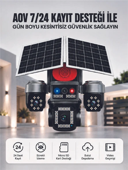4G SIM Kartlı Uzaktan İzlemeli Akıllı Güvenlik Kamerası Çift Yönlü Ses ürün görseli 1