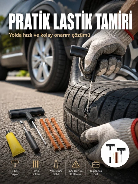 Otomobil Motosiklet Bisiklet İçin Güvenli Lastik Tamir Kiti ürün görseli 1