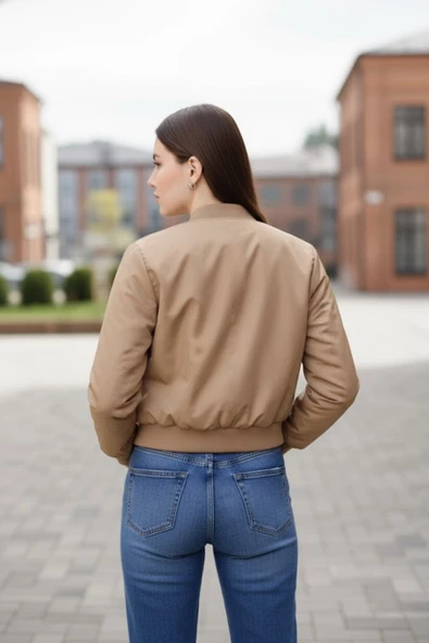 Kadın Premium Bomber Ceket - Resim 3