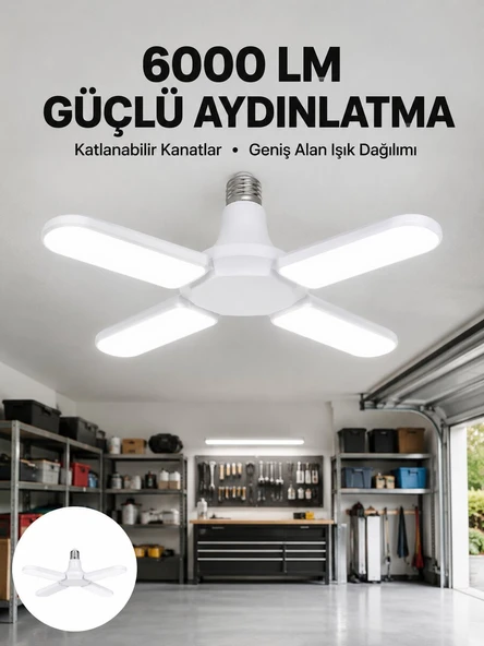 Enerji Tasarruflu LED Ampül 60 Watt 4 Kollu Beyaz Işık Yeni Nesil ürün görseli 1