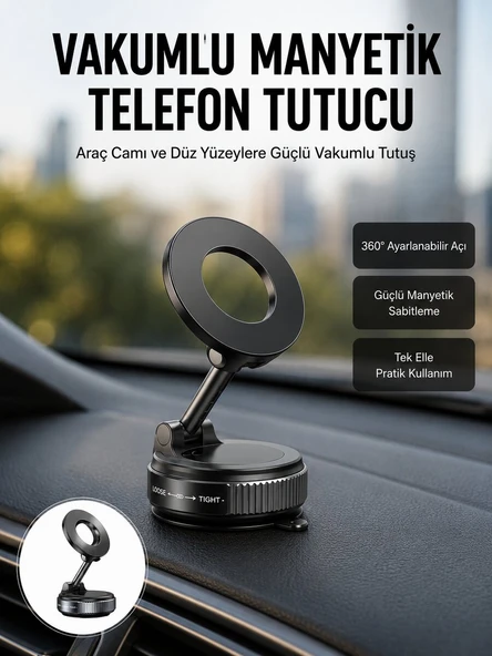 360 Derece Ayarlanabilir Manyetik Araç Telefon Standı Yeni Nesil ürün görseli 1